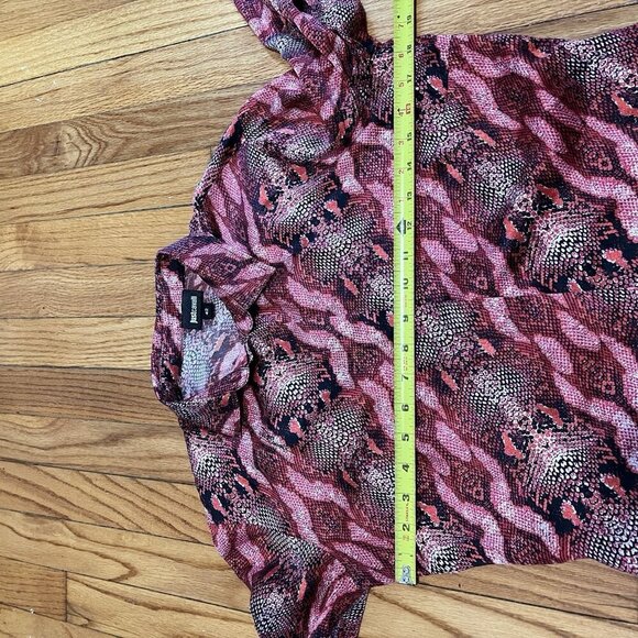 Just Cavalli Silk Red Snake Print Button Front Blouse Size Euro 42 - Picture 6 of 6